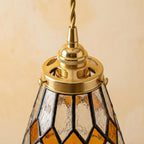 Amber Clear Geometric Stained Glass Pendant Light - product view 3