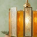 Amber Stained Glass Art Deco Pendant Light - product view 3