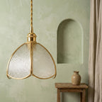 Textured Glass Flower Pendant Light - product view 7