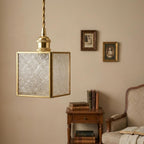 Small Square Embossed Glass Pendant Light - product view 7