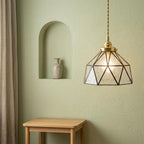 Clear Geometric Stained Glass Pendant Light - product view 6