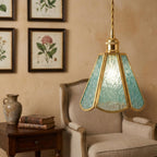 Teal Blue Stained Glass Pendant Light - product view 6