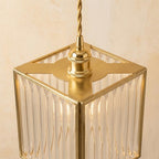 Square Ribbed Glass Pendant Light - product view 4