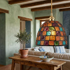 Mosaic Glass Maximalist Eclectic Pendant Light - product view 4