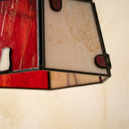 Red Cream Geometric Stained Glass Pendant Light - product view 2