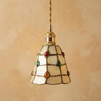 Cream Stained Glass Pendant Light - product view 5