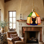 Stained Glass Cat Black Pendant Light - product view 5