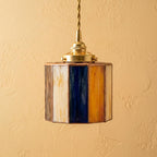 Cream Orange Drum Stained Glass Pendant Light - product view 5