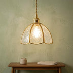 Textured Glass Scalloped Dome Pendant Light - product view 10