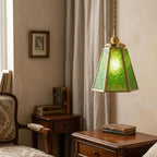 Green Embossed Glass Pendant Light - product view 7