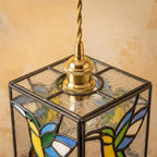 Hummingbird Stained Glass Pendant Light - product view 4