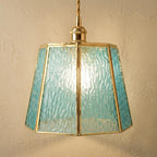 Aqua Blue Textured Glass Pendant Light by AuroraeGlass