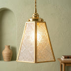 Gold Patterned Glass Pendant Light - product view 5