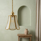 Clear Fluted Glass Pendant Light - product view 6