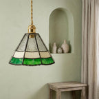 Green White Stained Glass Pendant Light - product view 7