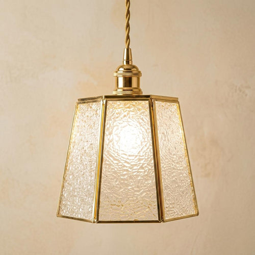 Art Deco Textured Glass Pendant Light by AuroraeGlass