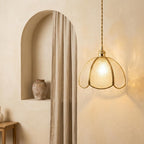 Textured Glass Flower Pendant Light - product view 6