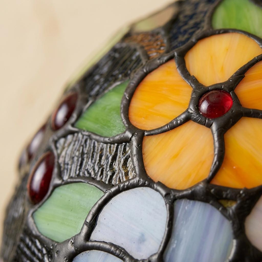 Stained Glass Pendant Light, Colorful Floral Butterfly Dome Hanging Lamp, Tiffany Style Botanical Ceiling Fixture, Cottagecore Lighting