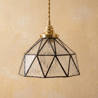 Clear Geometric Stained Glass Pendant Light - product view 5