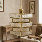 Gold Textured Glass Pendant Light - product view 9