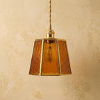 Amber Stained Glass Geometric Pendant Light - product view 5