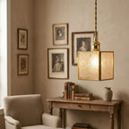Small Square Embossed Glass Pendant Light - product view 5