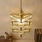Gold Textured Glass Pendant Light - product view 7