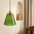 Green Embossed Glass Pendant Light - product view 6