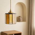 Cream Amber Stained Glass Pendant Light - product view 7