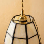 Handmade Cream and Yellow Faceted Bell Tiffany-Inspired Pendant Light - view 4