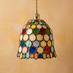 Handmade Multicolor Dot Dome Tiffany-Inspired Pendant Light - view 5
