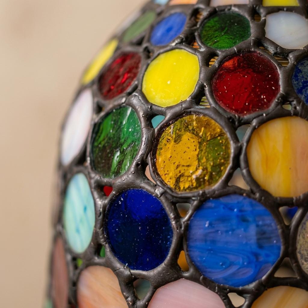 Handmade Multicolor Dot Dome Tiffany-Inspired Pendant Light - view 2