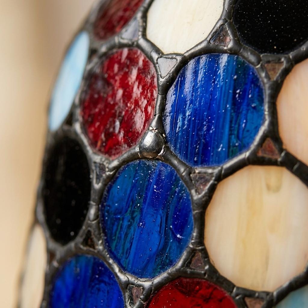 Handmade Multicolor Dot Tiffany-Inspired Pendant Light with Scalloped Dome - view 2