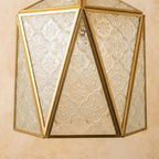 Handmade Faceted Geometric Pendant Light with Clear Triangular Panels - view 3