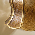Handmade Warm Brown Tiffany-Inspired Pendant Light, Embossed-Look Bell with Scalloped Edge - view 2