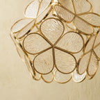 Clear-Look Rounded Petal Tiffany-Inspired Pendant Light, Layered Bud Form, Handmade - view 3