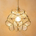 Clear-Look Layered Petal Pendant Light, Full Flower Form, Handmade by AuroraeGlass