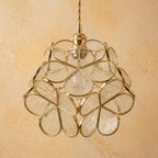 Clear-Look Layered Petal Pendant Light, Full Flower Form, Handmade - view 4