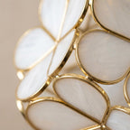 Cream Petal Tiffany-Inspired Pendant Light, Layered Bud Form, Handmade - view 2