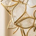 Clear-Look Pointed-Petal Pendant Light, Open Flower Form, Handmade - view 2