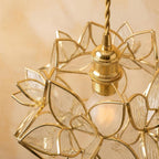 Clear-Look Pointed-Petal Pendant Light, Open Flower Form, Handmade - view 3