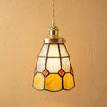 Handmade Cream and Yellow Faceted Bell Tiffany-Inspired Pendant Light by AuroraeGlass