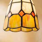 Handmade Cream and Yellow Faceted Bell Tiffany-Inspired Pendant Light - view 3