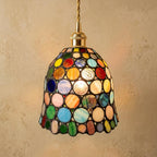 Handmade Multicolor Dot Dome Tiffany-Inspired Pendant Light by AuroraeGlass