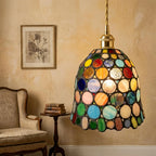Handmade Multicolor Dot Dome Tiffany-Inspired Pendant Light - view 8