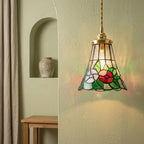 Handmade Floral Bell Tiffany-Inspired Pendant Light with Red, Pink, and Soft Purple Blooms - view 6