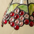 Handmade Grape-Inspired Tiffany-Inspired Pendant Light with Red and Purple Cluster Motifs - view 2