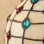 Handmade Cream Dome Tiffany-Inspired Pendant Light with Multicolor Dot Pattern - view 2