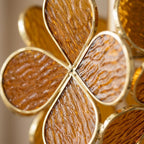Warm Brown Petal Tiffany-Inspired Pendant Light, Rounded Bud Form, Handmade - view 2