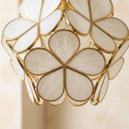 Cream Petal Tiffany-Inspired Pendant Light, Layered Bud Form, Handmade - view 3